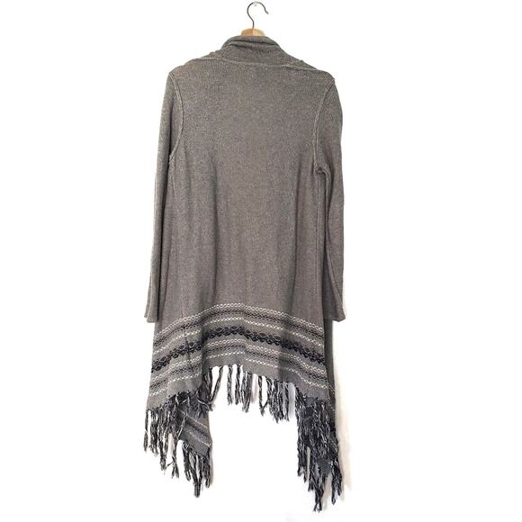 CAbi | Fringe Open Front Long Prairie Cardigan - Picture 3 of 8